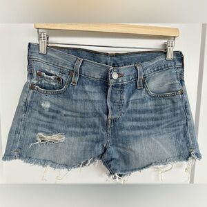 LEVI’S Distressed Women's Denim Cutoff Shorts - Light Blue